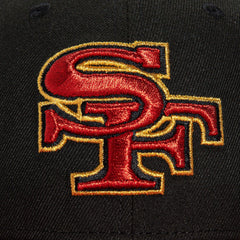 New Era SF 49ers NFL Black Red Metallic Gold Green 59Fifty 5950 Patch Fitted Hat