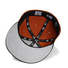 New Era SF Giants Burnt Orange Black Silver Gray 59Fifty 5950 Patch Fitted Hat