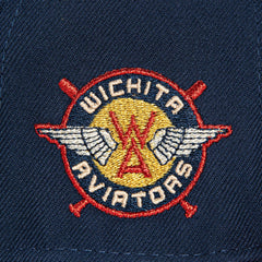 New Era Wichita Aviators Navy Blue Red Green 59Fifty 5950 Patch Fitted Cap Hat
