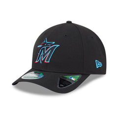 New Era Miami Marlins Black Blue 9Forty 940 Patch Snapback Cap Hat