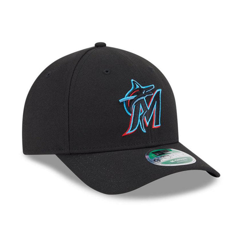New Era Miami Marlins Black Blue 9Forty 940 Patch Snapback Cap Hat
