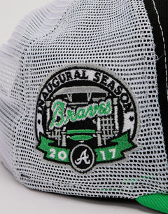 New Era Atlanta Braves Trucker Mesh White Black Green 9Fifty 950 Patch Snapback