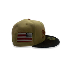 New Era Brooklyn Cyclones American Flag Brown 59Fifty 5950 Patch Fitted Cap Hat