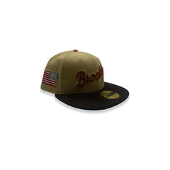 New Era Brooklyn Cyclones American Flag Brown 59Fifty 5950 Patch Fitted Cap Hat