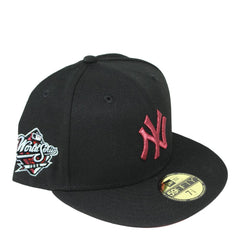 New Era NY Yankees '98 WS Black Red White 59Fifty 5950 Patch Fitted Cap Hat