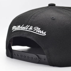 Mitchell And Ness NJ Nets CLASSIC LOGO Black White Green Patch Snapback Cap Hat