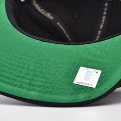 Mitchell And Ness NJ Nets CLASSIC LOGO Black White Green Patch Snapback Cap Hat