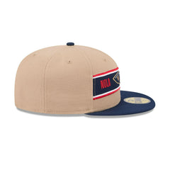 New Era New Orleans Pelicans '24 Draft Beige Red Navy 59Fifty 5950 Patch Fitted