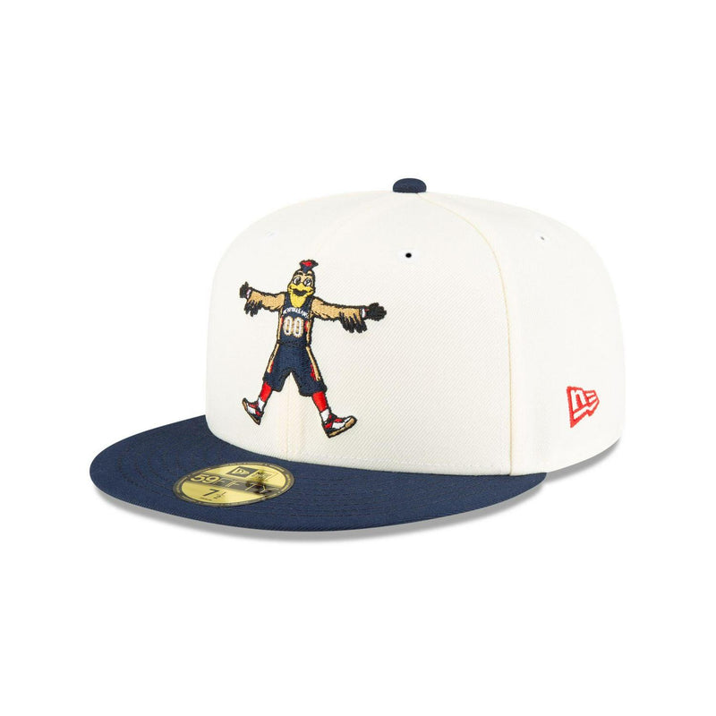 New Era New Orleans Pelicans Mascot White Blue Gray 59Fifty 5950 Patch Fitted