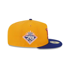 New Era New York Giants 75 Yrs Gold Blue Gray 59Fifty 5950 Patch Fitted Cap Hat