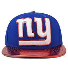 New Era NY Giants Shiny Trim Blue White Red Gray 9Fifty 950 Patch Snapback Hat