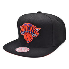 Mitchell And Ness NY Knicks HIGH LIGHT Black Neon Orange Patch Snapback Cap Hat