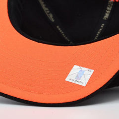Mitchell And Ness NY Knicks HIGH LIGHT Black Neon Orange Patch Snapback Cap Hat
