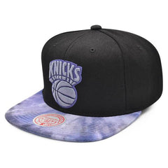 Mitchell And Ness NY Knicks NBA BLITZED Black Blue Patch Snapback Cap Hat