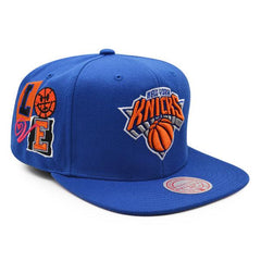 Mitchell And Ness NY Knicks ALL LOVE Royal Blue Orange Pink Patch Snapback Hat