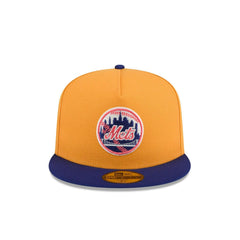 New Era New York Mets 25th Anni Gold Blue Gray 59Fifty 5950 Patch Fitted Cap Hat