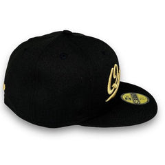 New Era NY Queens Black Gold Grey 59Fifty 5950 Patch Fitted Cap Hat