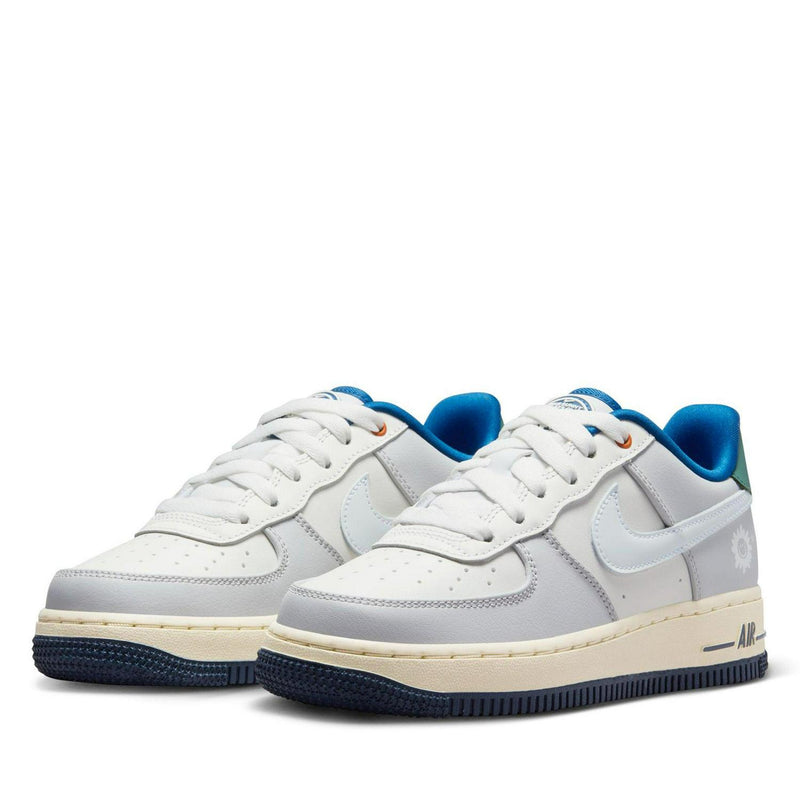 Kids Nike Air Force 1 LV8 GS Sail White Coconut Milk Thunder Blue HM3721-109