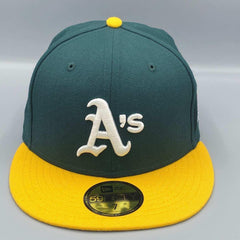 New Era Oakland A's '89 WS Green Yellow White 59Fifty 5950 Patch Fitted Cap Hat