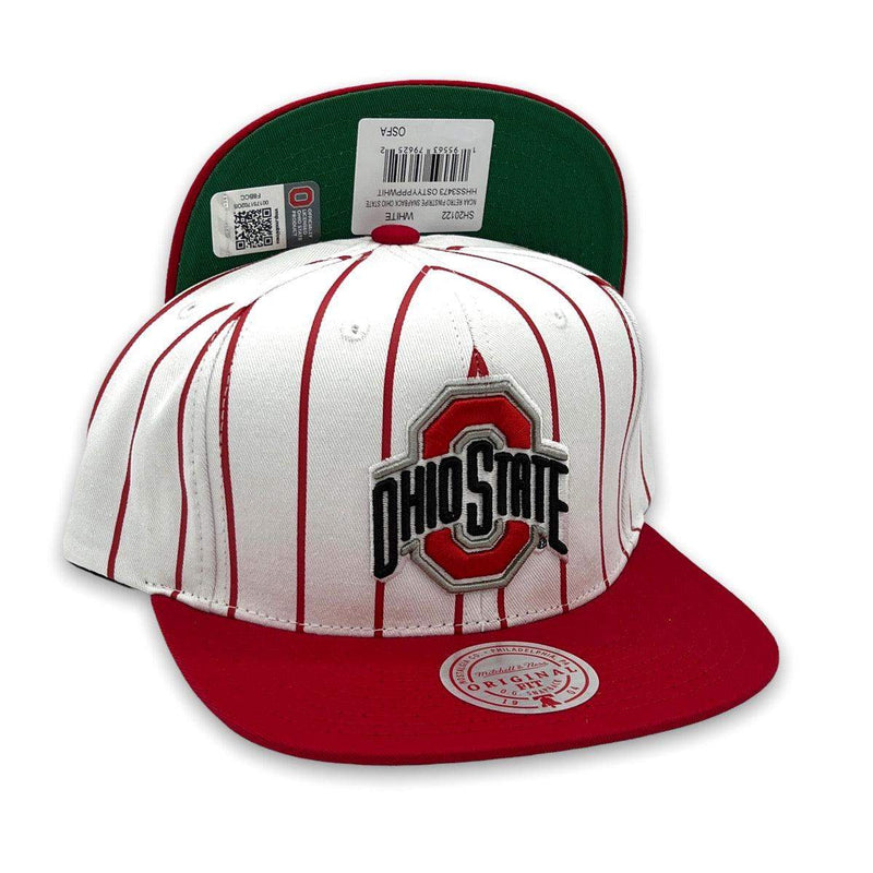 Mitchell and Ness Ohio Buckeyes NCAA Red Green Black 9Fifty 950 Patch Snapback