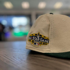 New Era LA Dodgers Glow White Dark Green Corduroy 59Fifty 5950 Patch Fitted Hat