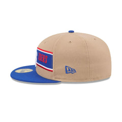 New Era Philadelphia 76ers '24 Draft Beige Blue Gray 59Fifty 5950 Patch Fitted