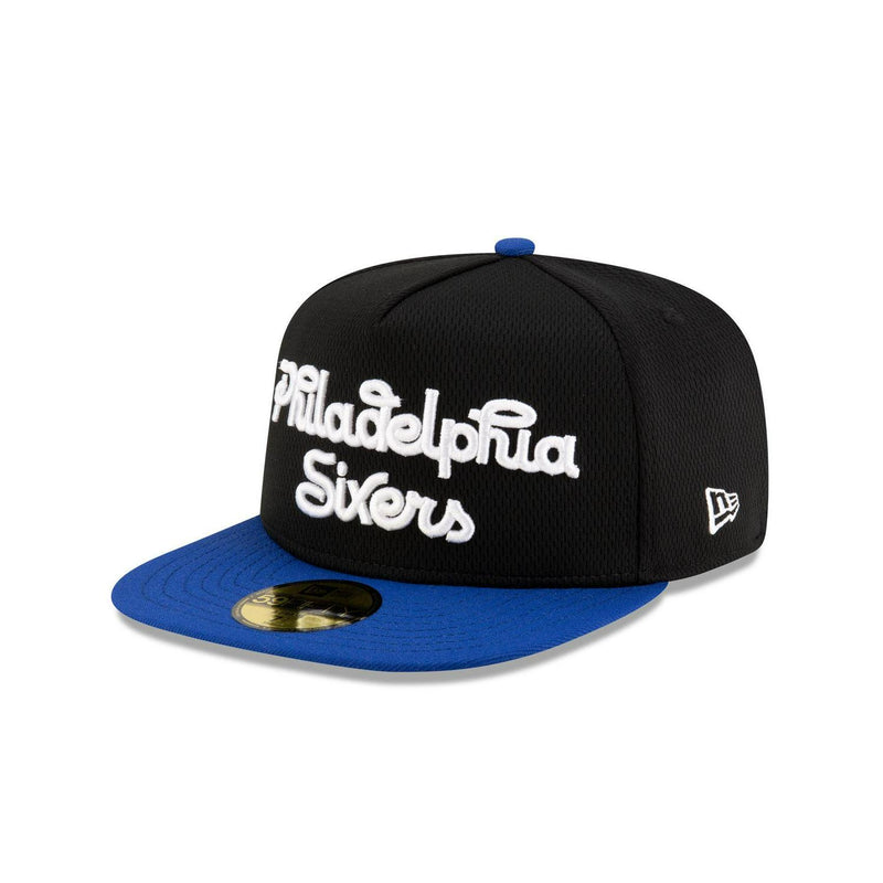 New Era Philadelphia 76ers Dashmark Mesh Black  Blue Gray 59Fifty 5950 Fitted