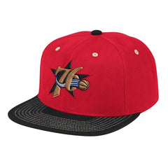 Mitchell And Ness Philadelphia 76ers CONTRAST STITCH Red Black Patch Snapback