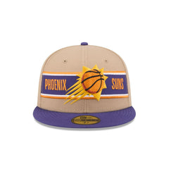 New Era Phoenix Suns '24 Draft Beige Purple Gray 59Fifty 5950 Patch Fitted Hat