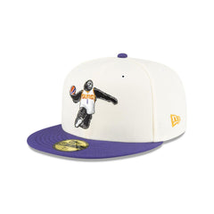 New Era Phoenix Suns Mascot White Purple Gray 59Fifty 5950 Patch Fitted Cap Hat
