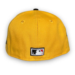 New Era Pirates Yellow Black Red Grey Bottom 59Fifty 5950 Patch Fitted Cap Hat