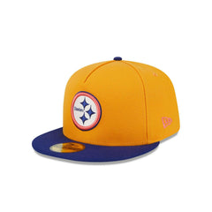 New Era Pittsburgh Steelers Gold White Blue Ink 59Fifty 5950 Patch Fitted Hat