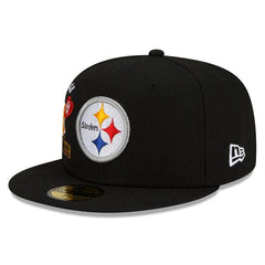 New Era Pittsburgh Steelers Cluster Gray Yellow Red 59Fifty 5950 Fitted Patch