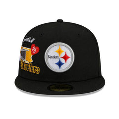 New Era Pittsburgh Steelers Cluster Gray Yellow Red 59Fifty 5950 Fitted Patch