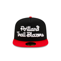 New Era Portland Trail Blazers Dashmark Mesh Black Red Gray 59Fifty 5950 Fitted