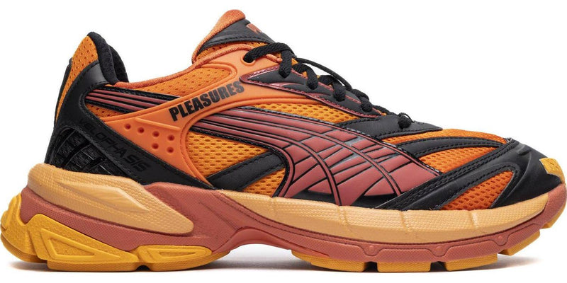 Puma X Pleasures Velophasis Layers Orange Black Purple Pink 393301-02 Sneaker