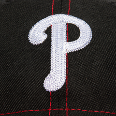 New Era 9Fifty Retro Crown Philadelphia Phillies Veterans Stadium Patch Snapback Hat - Black, Red