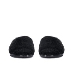 RICK OWENS FUR GRANOLAS BLACK SLIDE SANDAL SLIPPERS