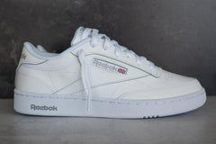 Reebok Club C 85 Soft Leather White Sheer Grey Lightweight Shoe Sneaker Trainer