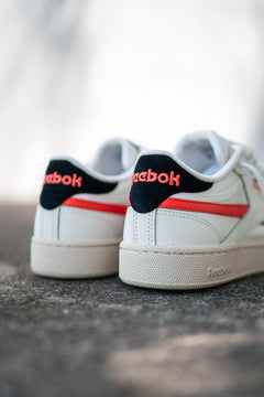 Reebok Club C Revenge White Infrared Orange Black Sneaker Shoe Trainer