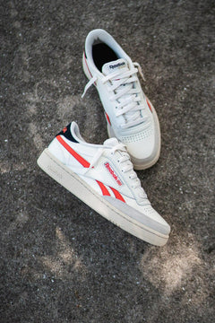 Reebok Club C Revenge White Infrared Orange Black Sneaker Shoe Trainer