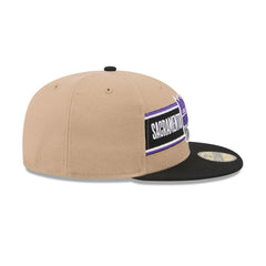 New Era Sacramento Kings '24 Draft Beige Black Gray 59Fifty 5950 Patch Fitted