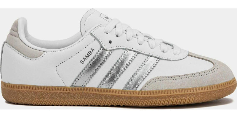 Wmns Adidas Samba OG White Silver Metallic Grey Brown JI2725 Sneaker Shoe