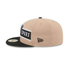 New Era San Antonio Spurs Tan Black Gray 59Fifty 5950 Patch Fitted Cap Hat