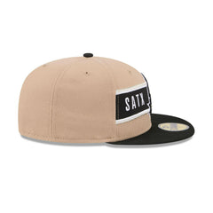 New Era San Antonio Spurs Tan Black Gray 59Fifty 5950 Patch Fitted Cap Hat