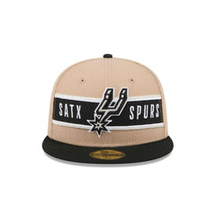 New Era San Antonio Spurs Tan Black Gray 59Fifty 5950 Patch Fitted Cap Hat
