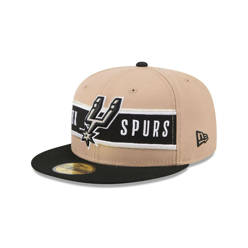 New Era San Antonio Spurs Tan Black Gray 59Fifty 5950 Patch Fitted Cap Hat