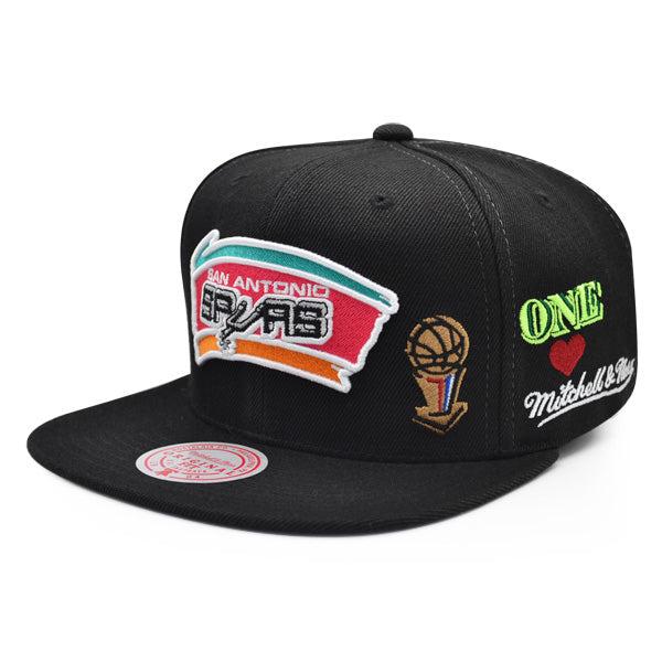 Mitchell And Ness San Antonio Spurs HYPERLOCAL Black Pink Gray Patch Snapback