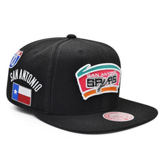 Mitchell And Ness San Antonio Spurs HYPERLOCAL Black Pink Gray Patch Snapback