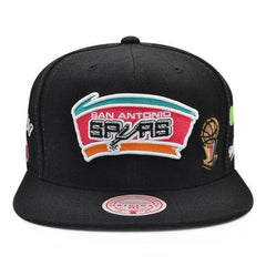 Mitchell And Ness San Antonio Spurs HYPERLOCAL Black Pink Gray Patch Snapback